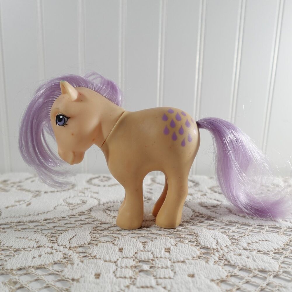 Hasbro My Little Pony G1 Lemon Drop Purple Raindrops Cutie Mark 1982